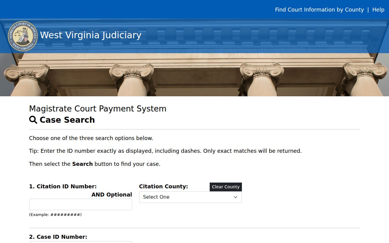 Upshur County traffic court records payment identifier search