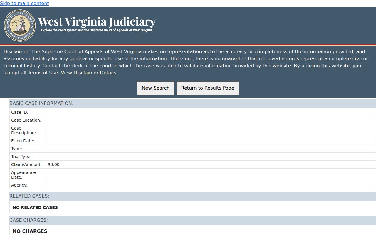 Redacted Magistrate case-detail template with case event and docket blocks