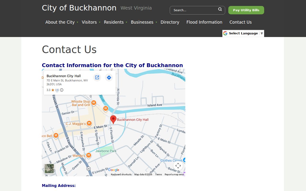 Buckhannon court docket City Hall contact page